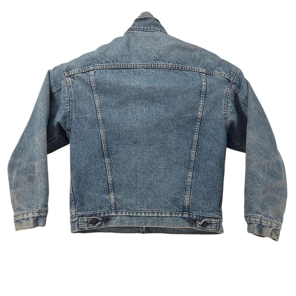 Vtg Levis Jacket Denim Trucker 80s 90s 70507-0314 USA Distressed Fade Blanket M